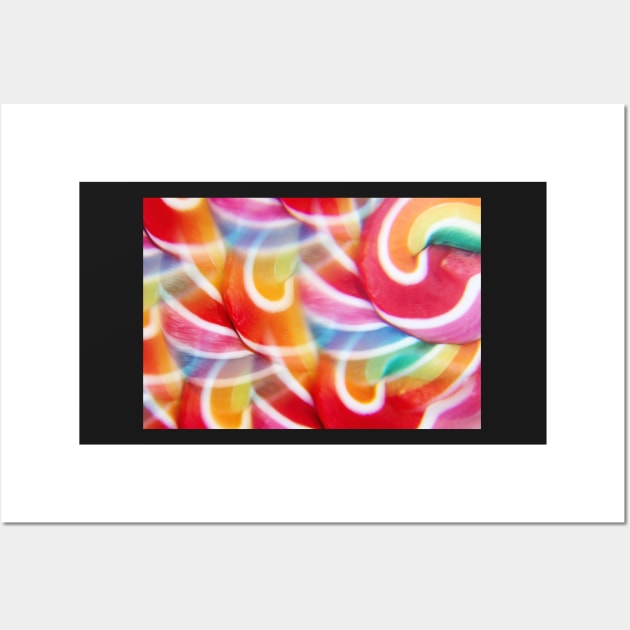 Close-up of swirly rainbow lollipop through prism filter Wall Art by karinelizabeth